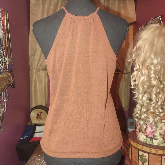 Simply One Step Up Brown Stretch Top M - Picture 3 of 3
